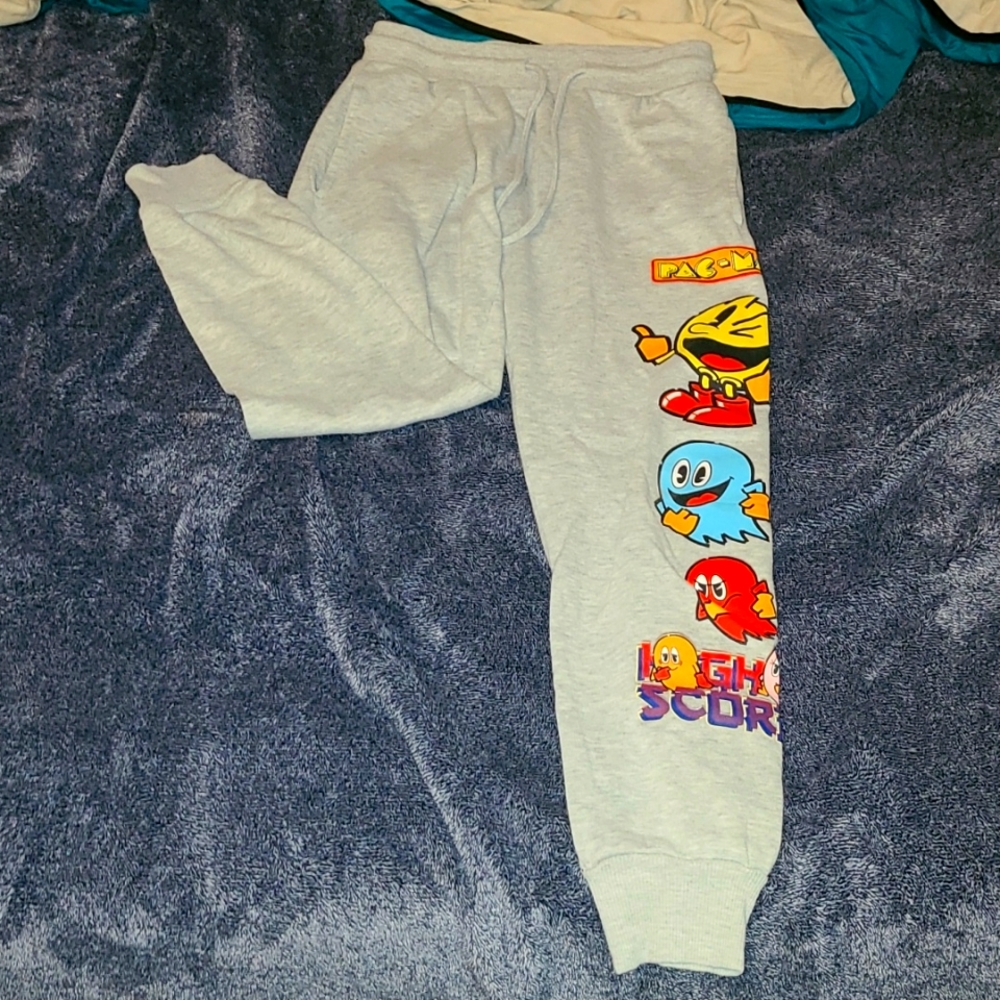 Grey pack-man sweat pants